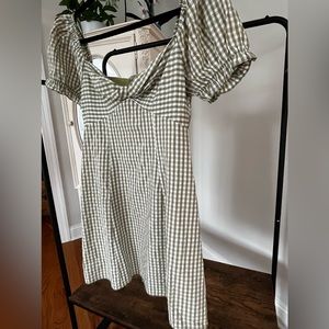 Urban outfitters green and white dress